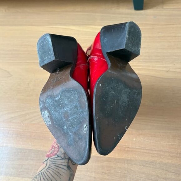 Women ZARA Red Cowboy Boots - Picture 5 of 5